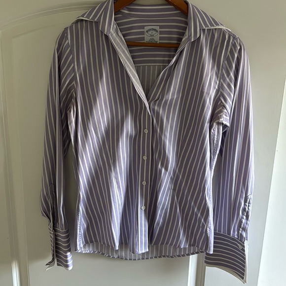 Brooks Brothers Tops - Women’s Brooks Brothers fitted collar and cuff button down. Purple and white